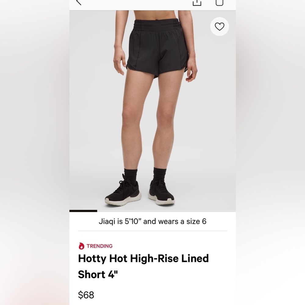 Lululemon Hottie Hot 4” high-rise shorts size 4